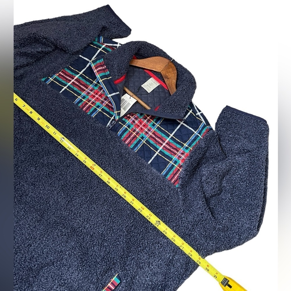 Vera Bradley Women’s 1/4 Zip Sherpa Plaid Fleece Pullover Sweater - Picture 10 of 14